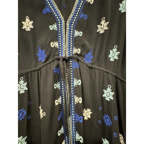 Free People Star Gazer Embroidered Dress Womens Size Small V Neck Boho Cover Up - Picture 6 of 10